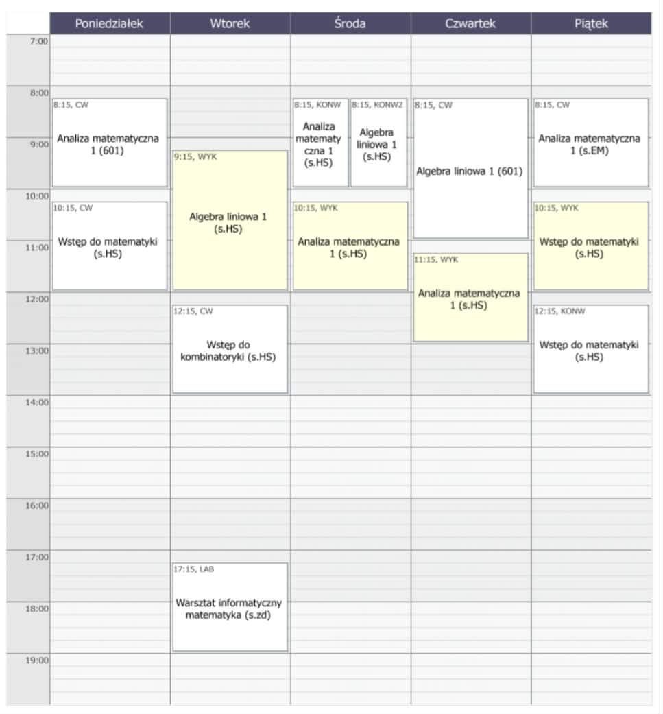 Plan kursu podstawowego